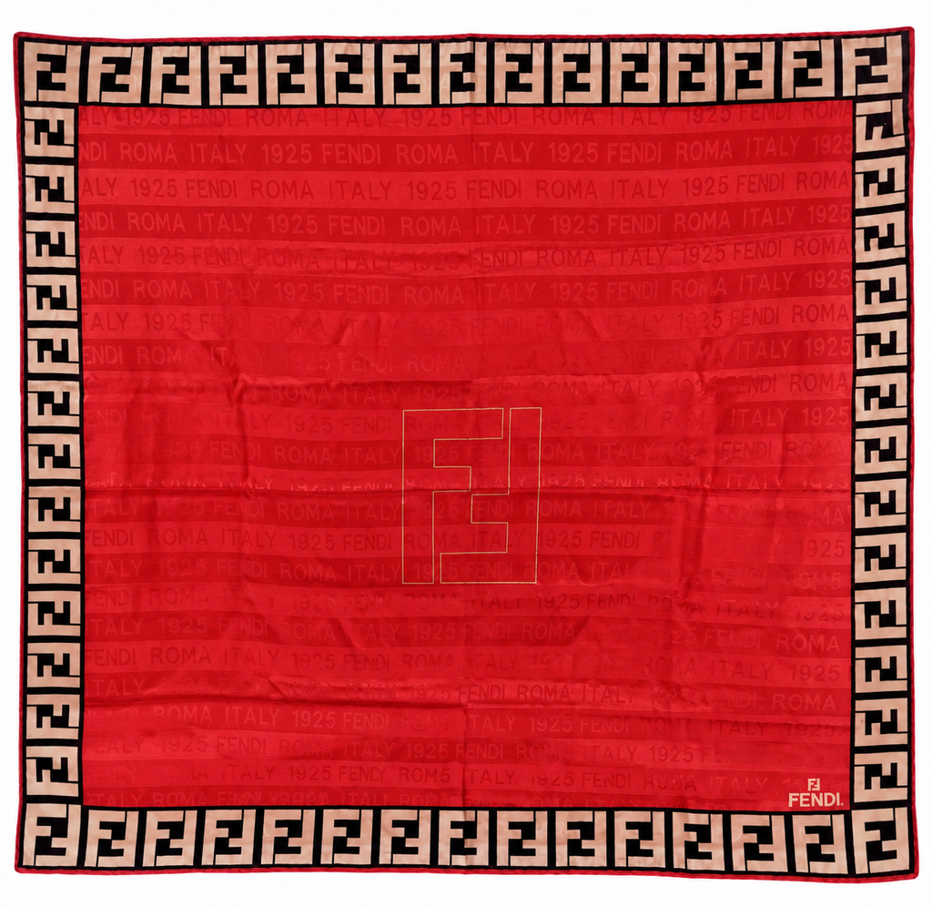 Fendi Red FF Logo Scarf