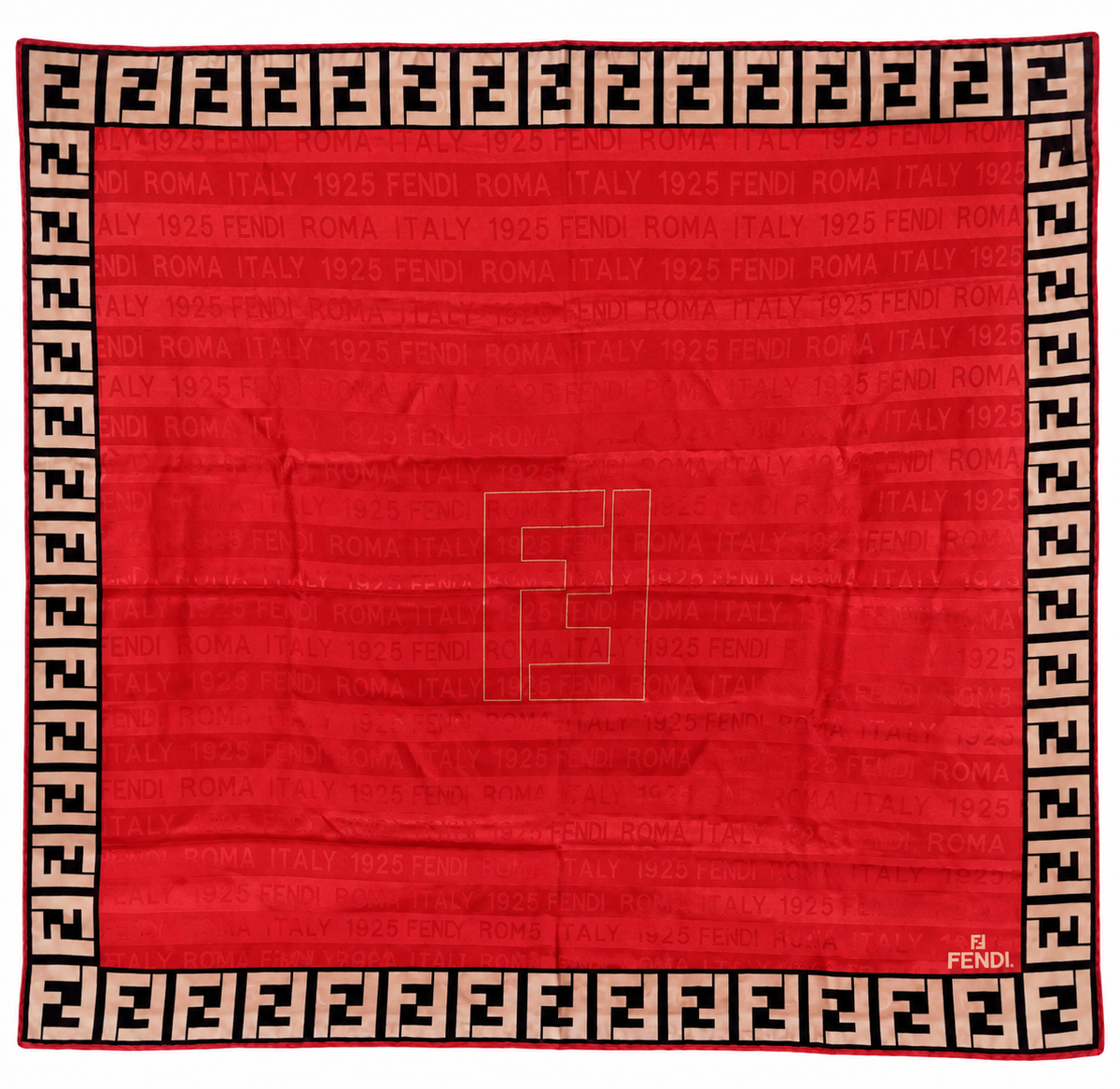 Fendi Red FF Logo Scarf