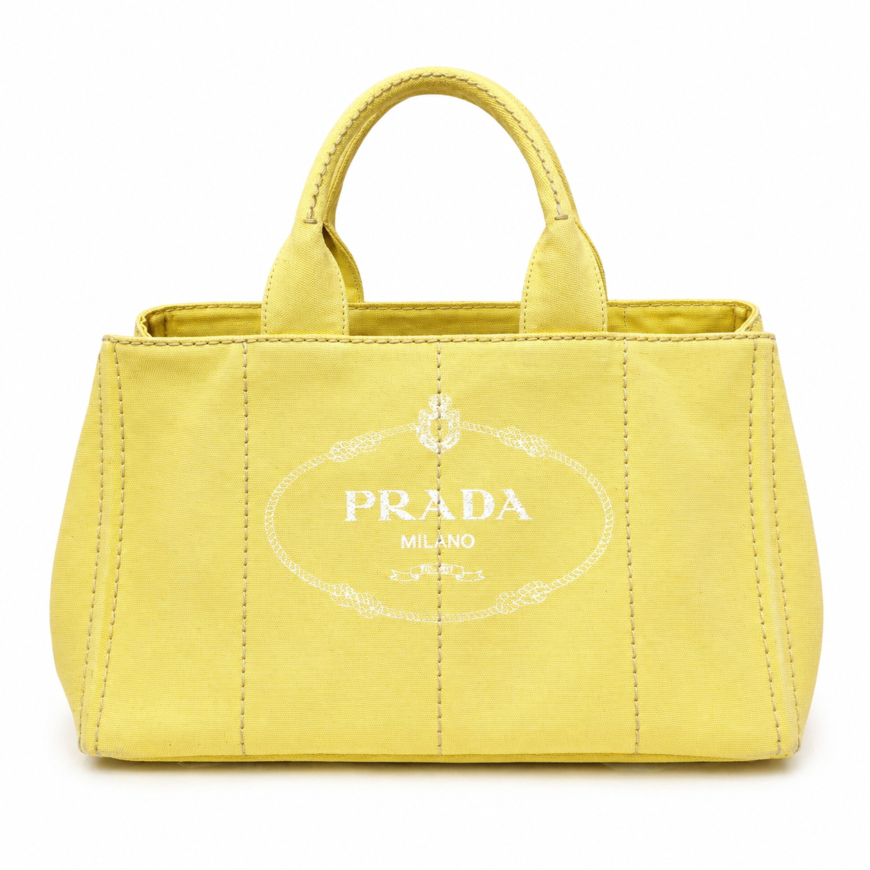 Prada Canapa Yellow Tote Bag (Large)