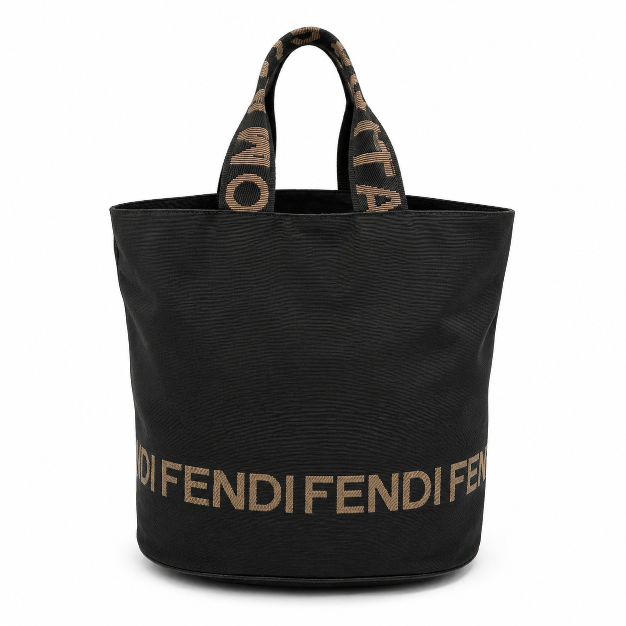 Fendi Logo Canvas Tote Bag (Zucca Strap Detail)