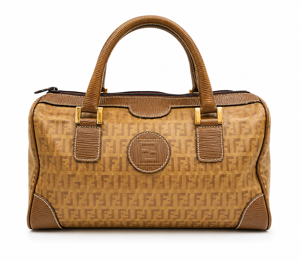 Fendi Zucca Coated Canvas Boston Bag – Brown