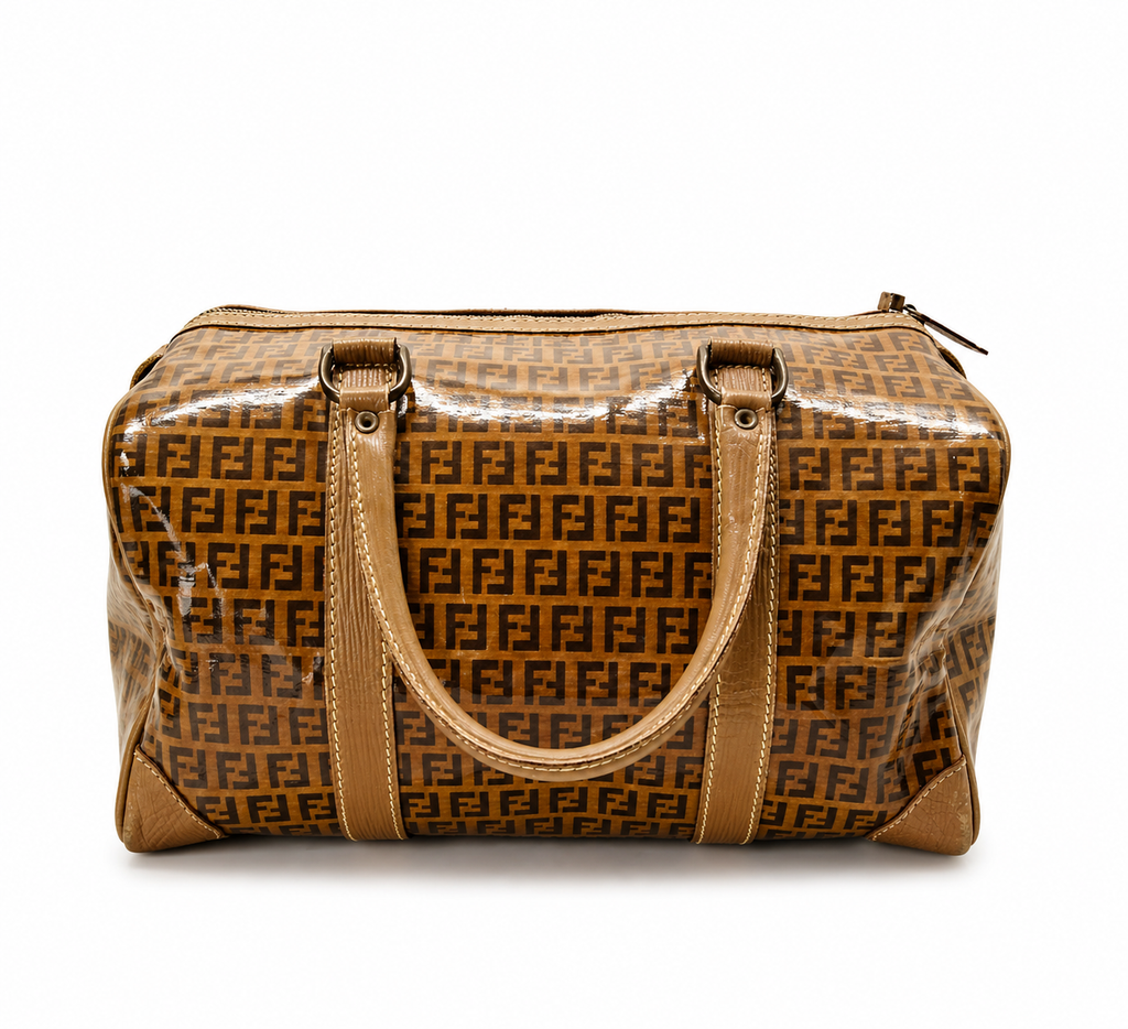 Fendi Zucca Coated Canvas Boston Bag