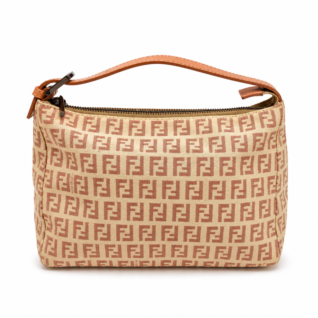 Fendi Zucca Mini Shoulder Bag – Pink / Beige
