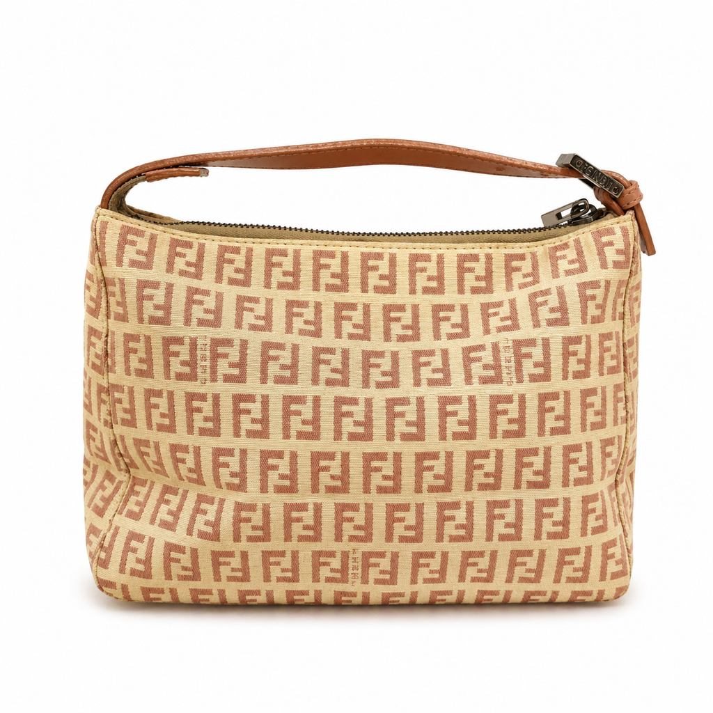 Fendi Zucca Mini Shoulder Bag – Pink / Beige