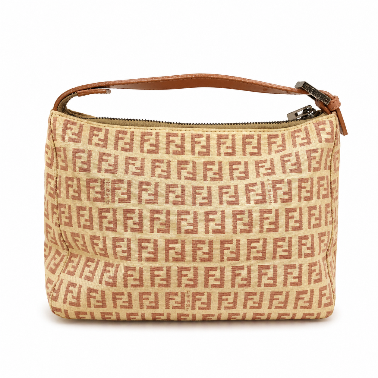 Fendi Zucca Mini Shoulder Bag – Pink / Beige