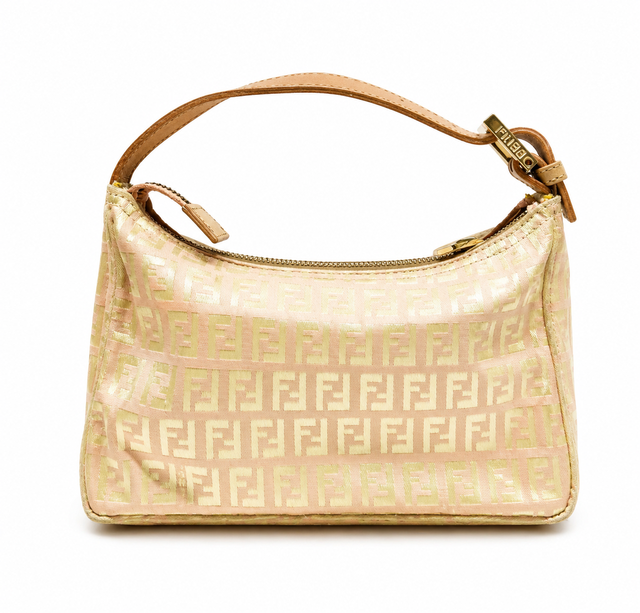Fendi Zucca Mini Shoulder Bag – Pink / Gold