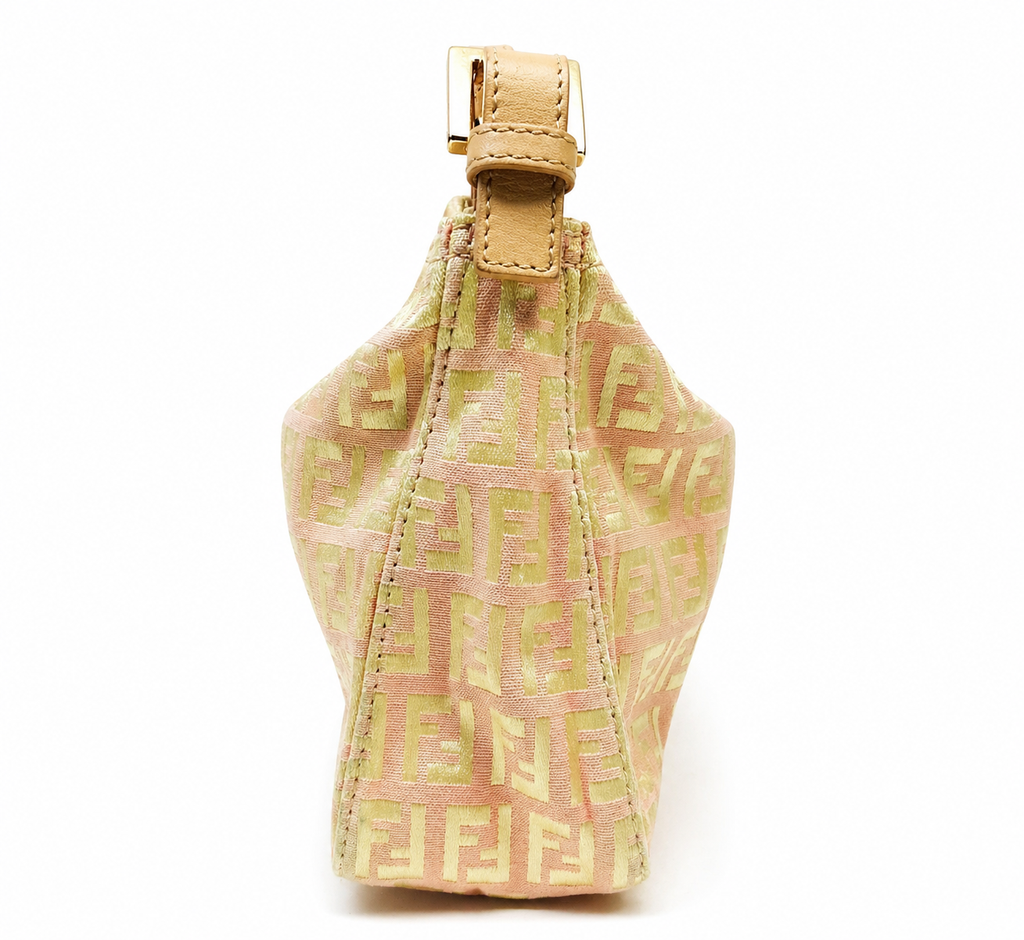 Fendi Zucca Mini Shoulder Bag – Pink / Gold