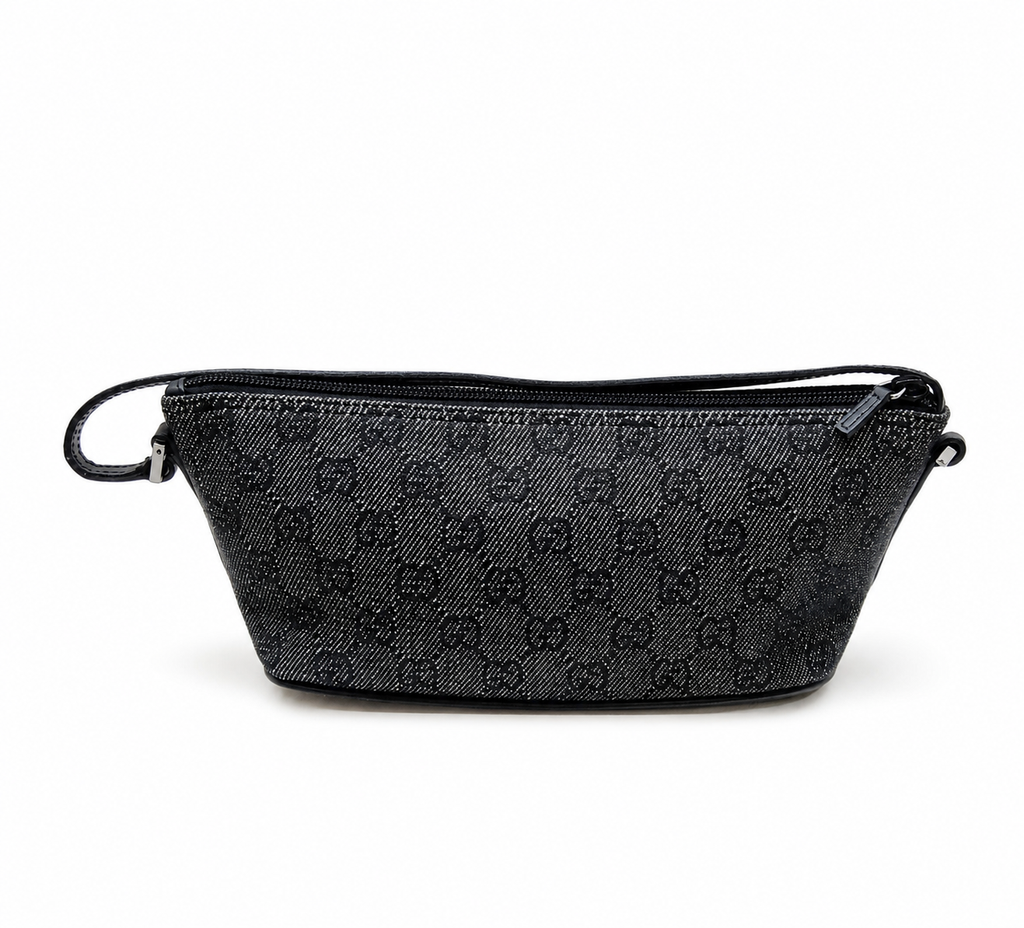 Gucci GG Canvas Mini Pouchette Bag (Black)
