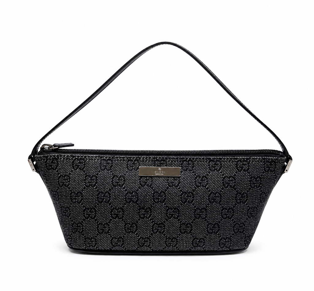 Gucci GG Canvas Mini Pouchette Bag (Black)