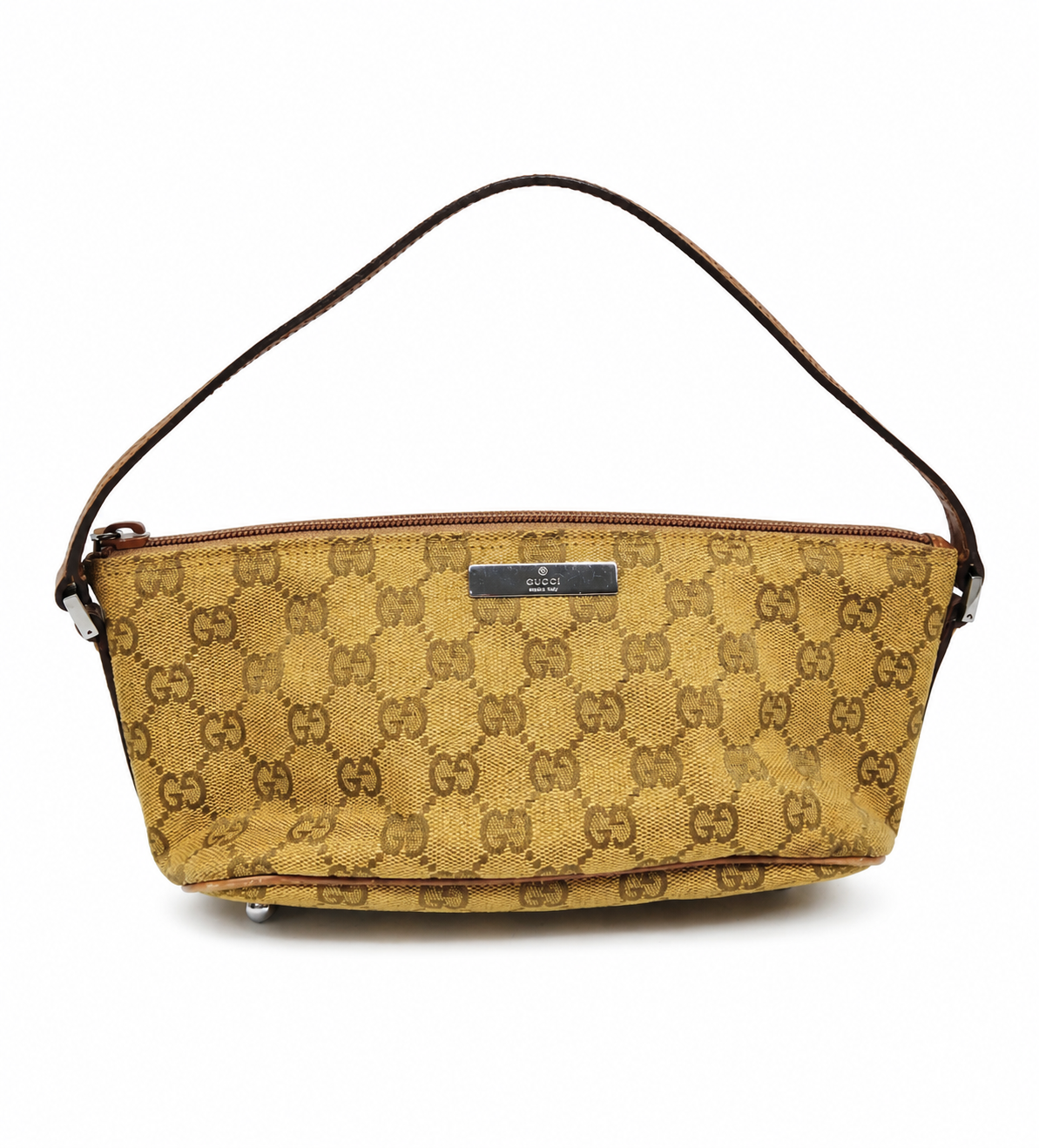 Gucci GG Canvas Mini Pouchette Bag (Gold)