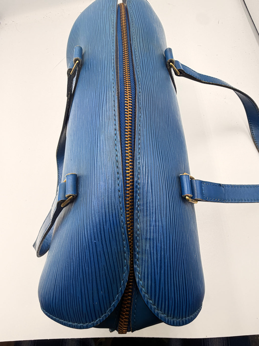 Louis Vuitton Blue Epi Leather Soufflot Shoulder Bag
