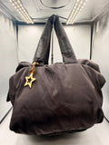 See by Chloé Black Puffer Tote Bag with Gold Star Charm