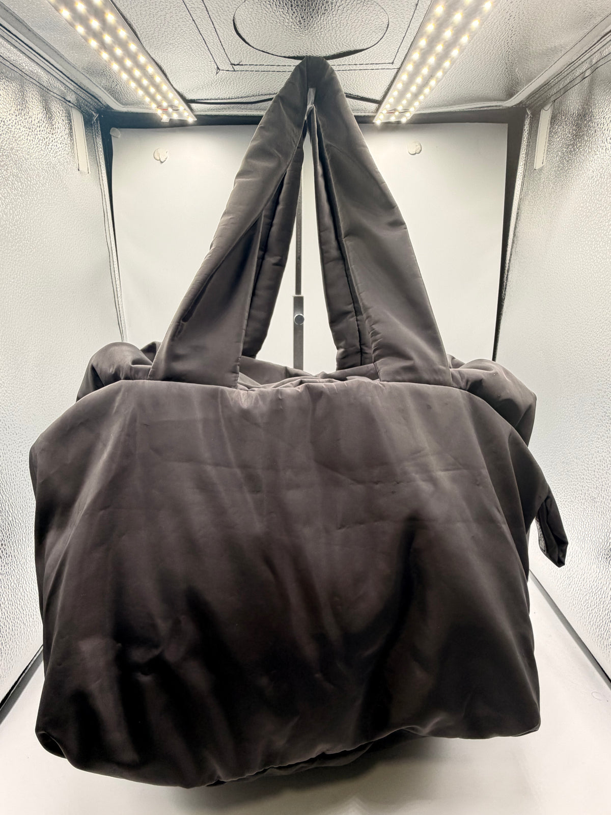 See by Chloé Black Puffer Tote Bag with Gold Star Charm