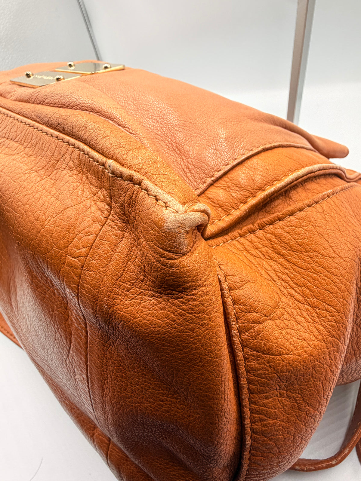 See by Chloé Cognac Brown Leather Satchel Shoulder Bag