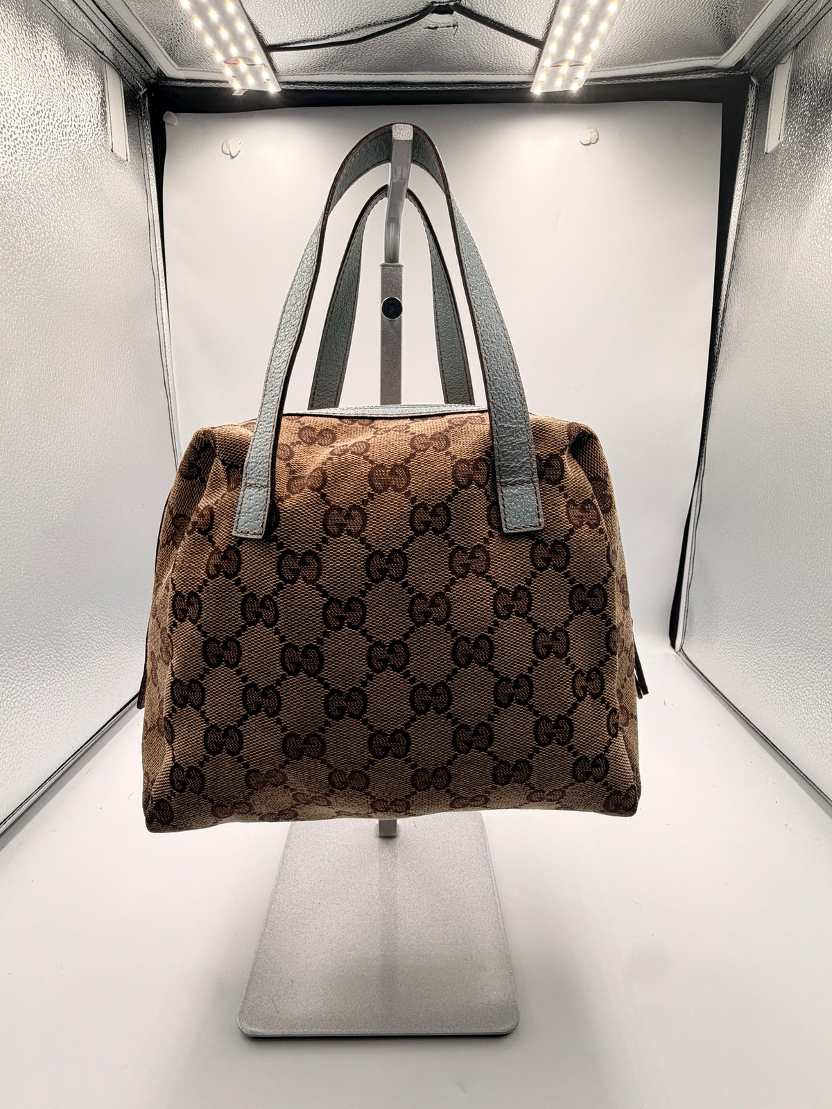 Blue GG Monogram Mini Handbag