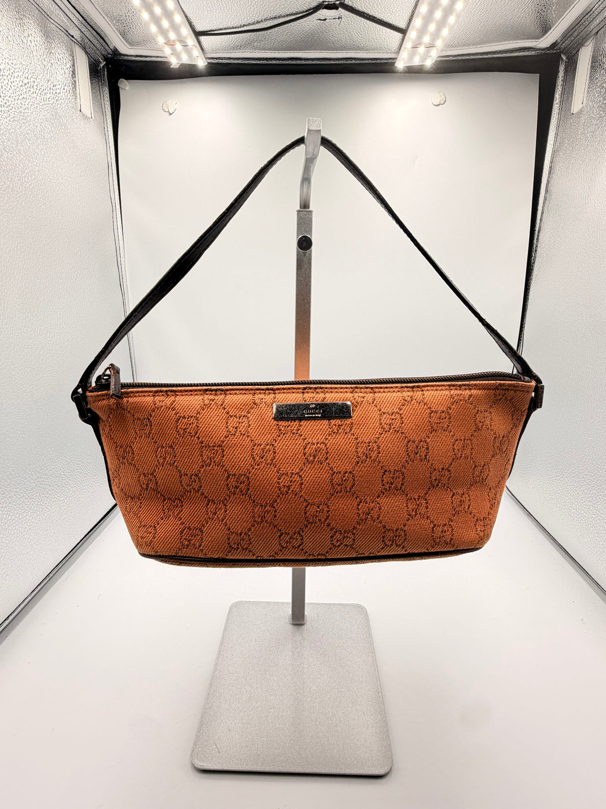 Gucci Vintage GG Monogram Mini Shoulder Bag – Tan & Brown