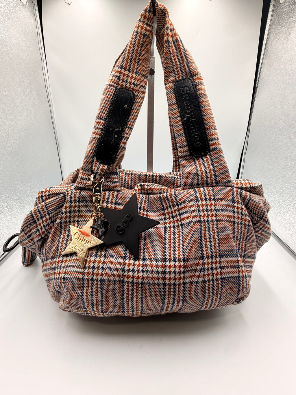 See by Chloé Plaid Shoulder Bag with Star Charms