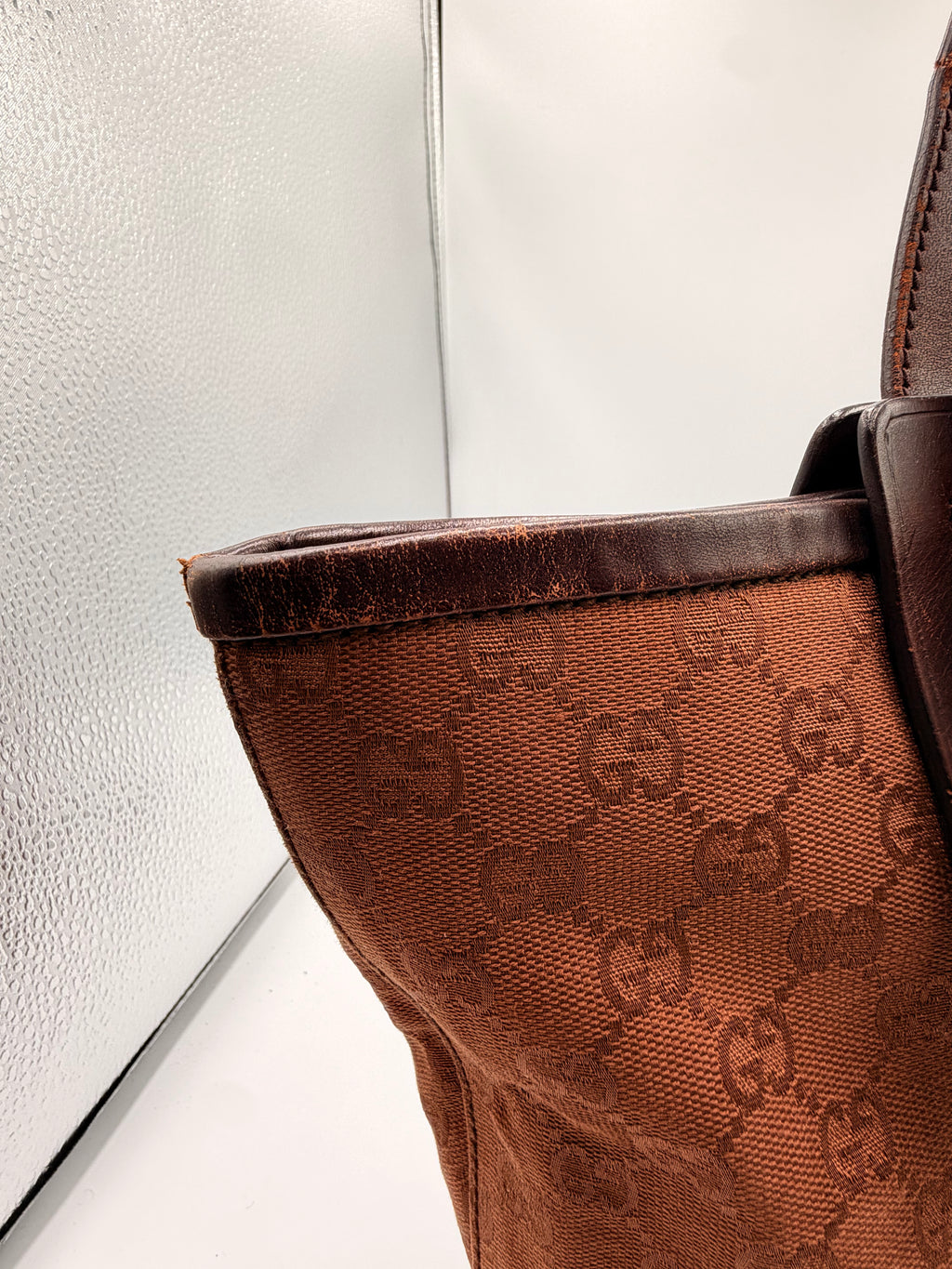 Gucci Brown GG Monogram Canvas Shoulder Tote Bag