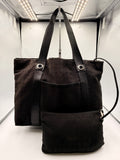 Bvlgari Black Logo Jacquard Tote Bag with Matching Pouch