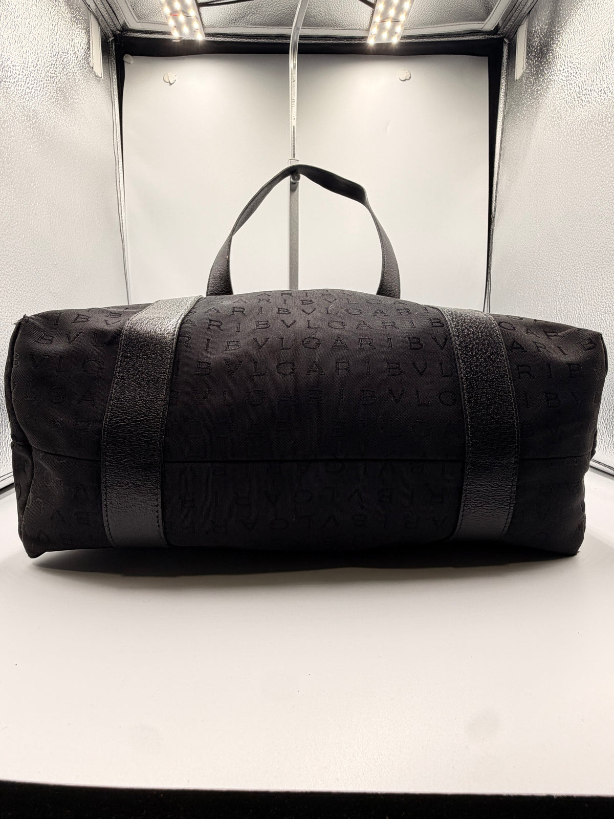 Bvlgari Black Logo Jacquard Tote Bag with Matching Pouch