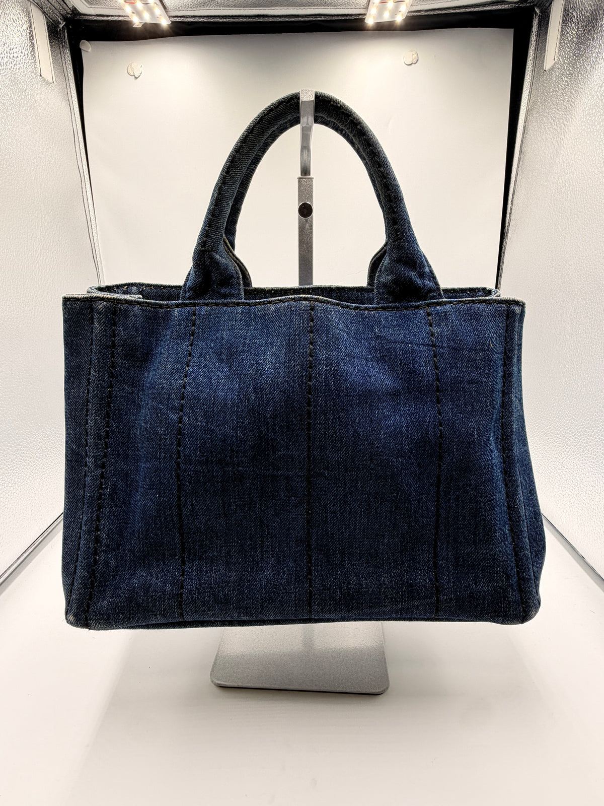Prada Canapa Denim Tote Bag – Dark Blue