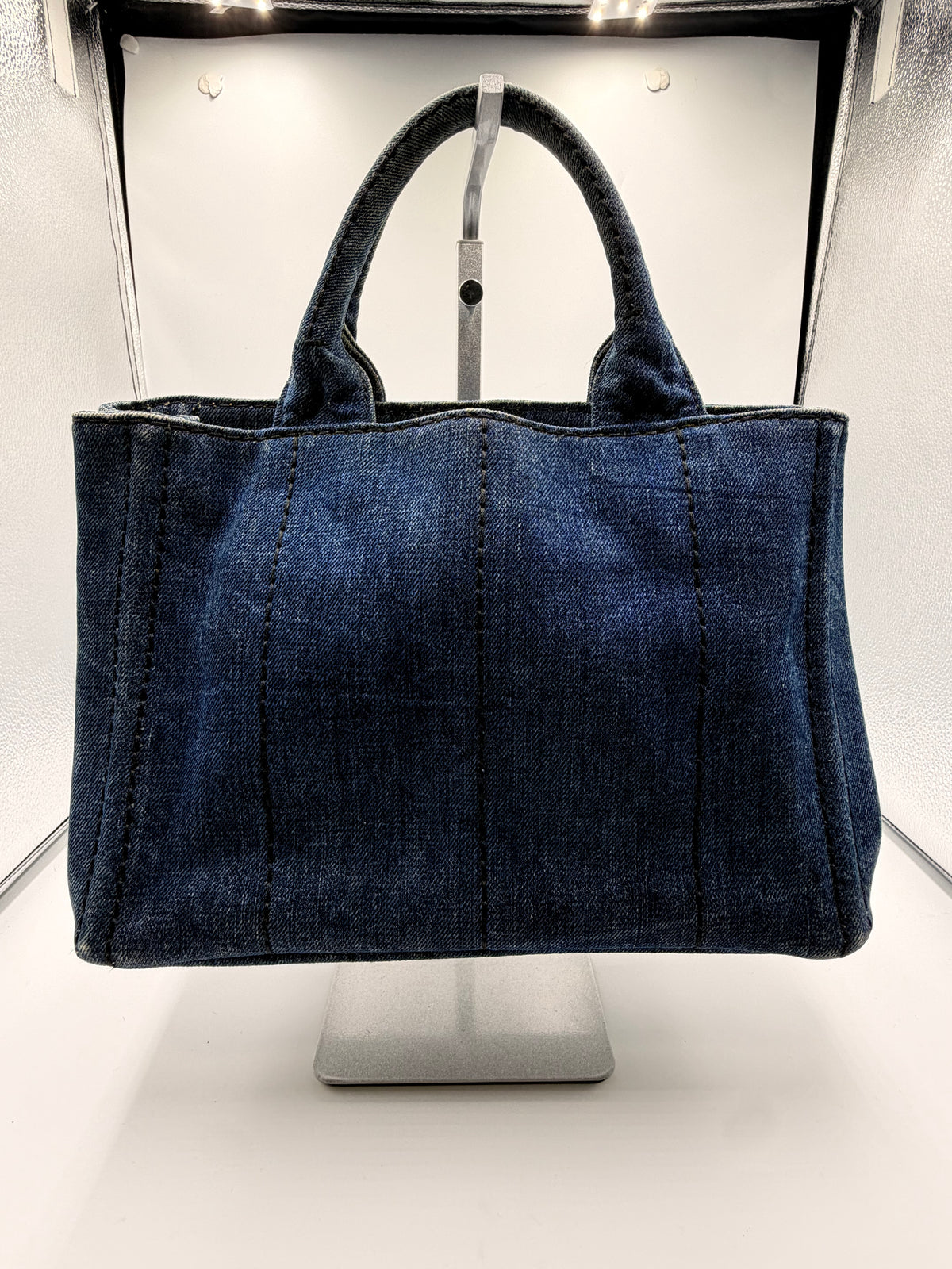 Prada Canapa Denim Tote Bag – Dark Blue