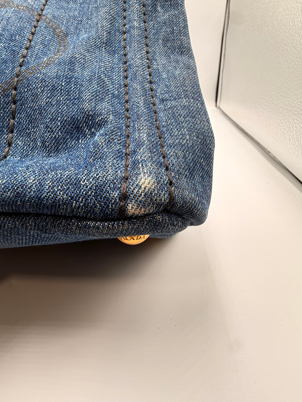 Prada Canapa Denim Tote Bag – Dark Blue
