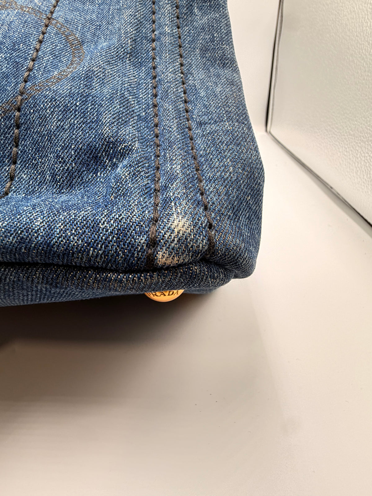 Prada Canapa Denim Tote Bag – Dark Blue