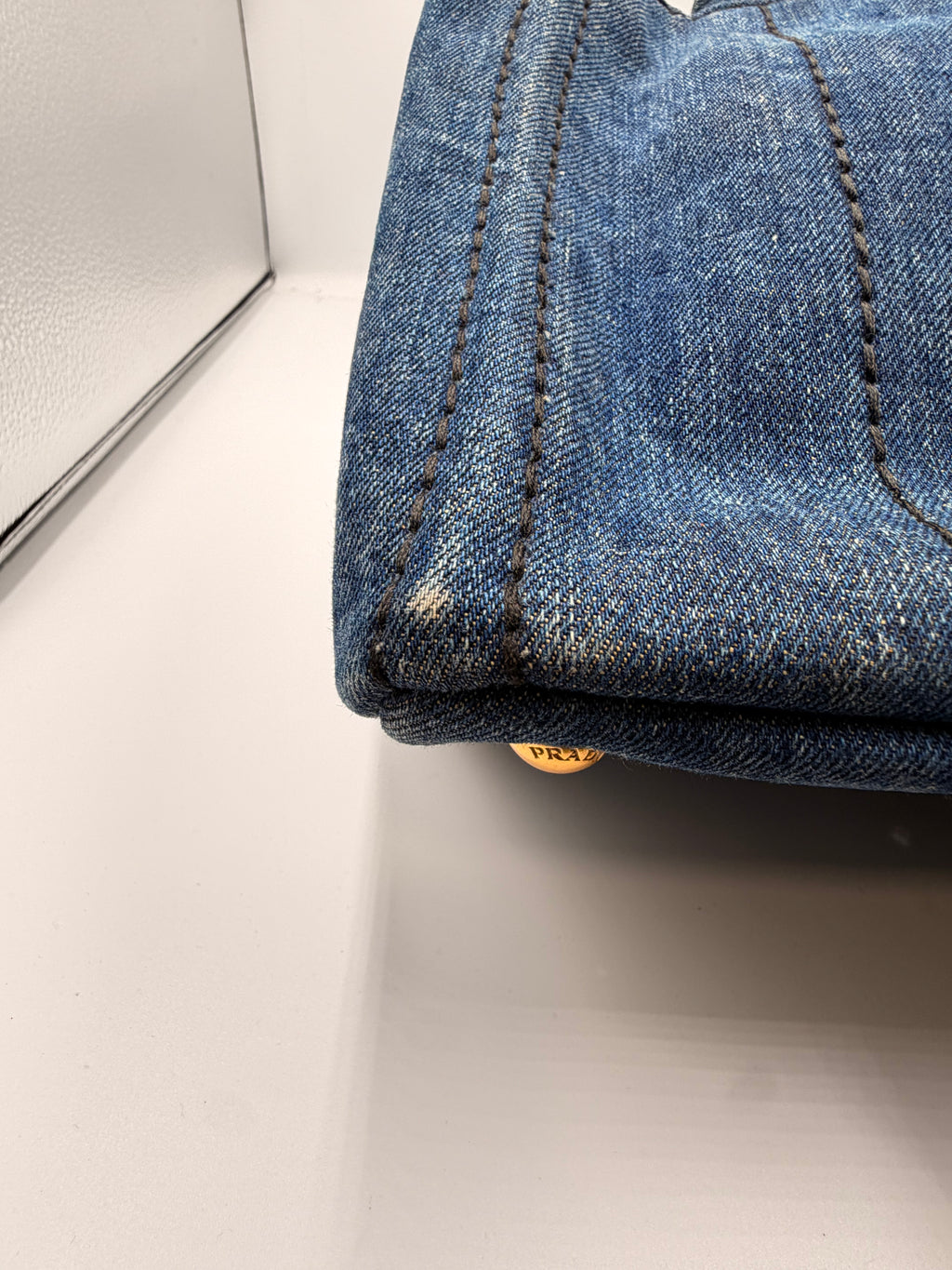 Prada Canapa Denim Tote Bag – Dark Blue
