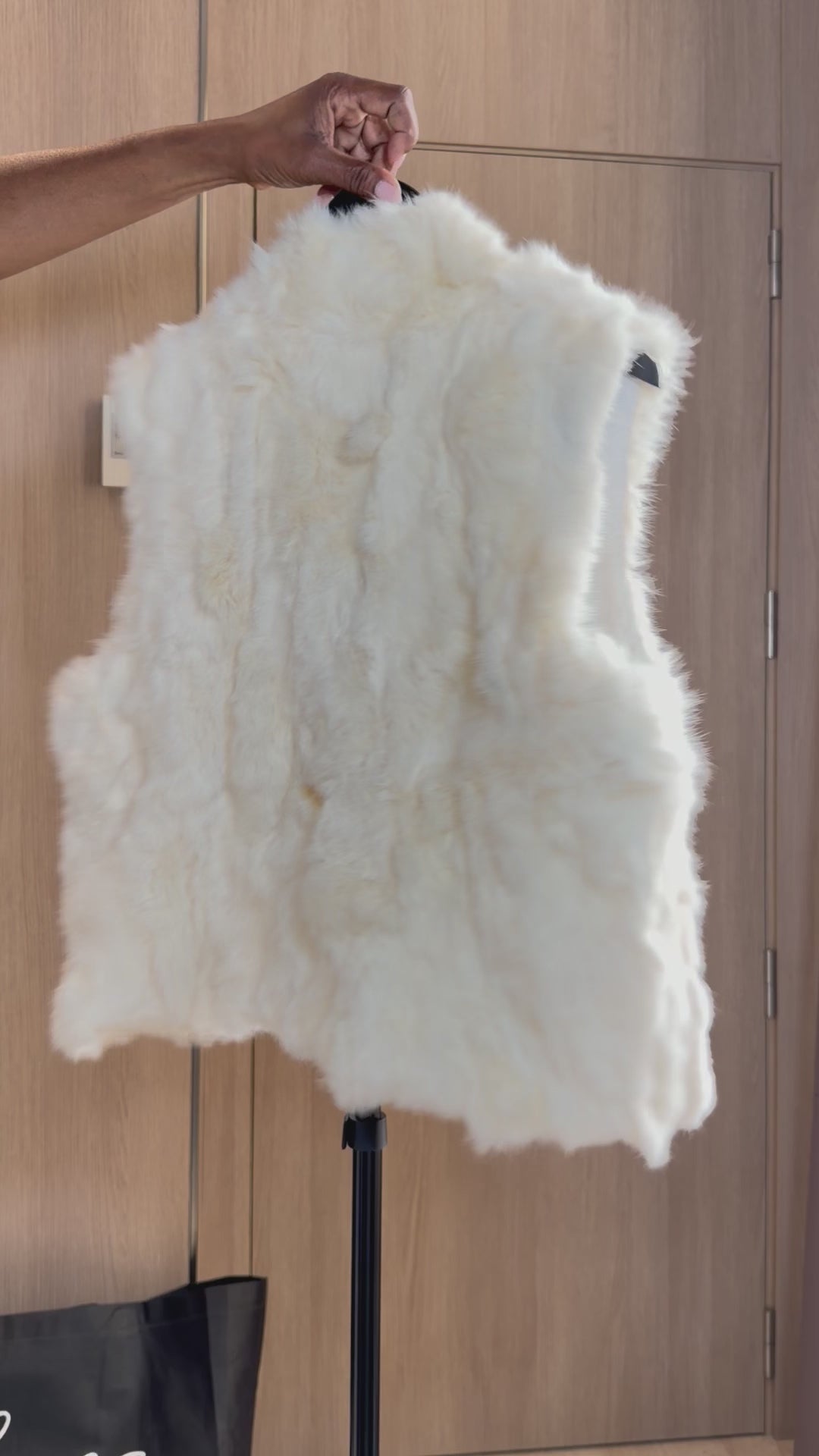 Vintage White Rabbit Fur Vest - XS - 009
