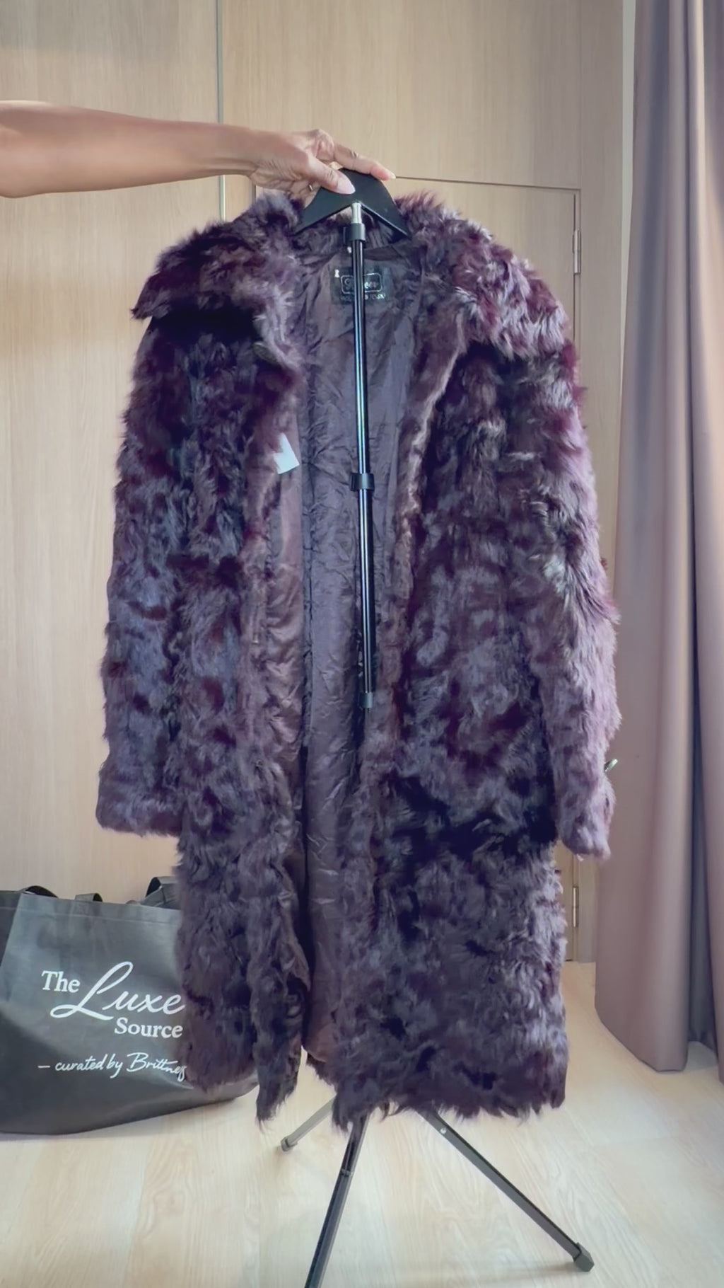 Vintage Burgundy Persian Lamb Fur Coat – XL/1X - 017