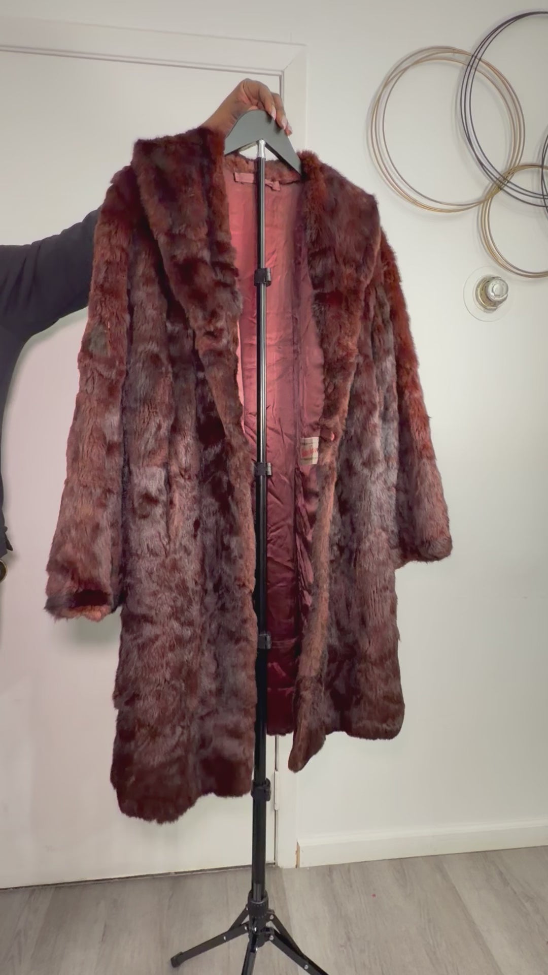 Vintage Mink Fur Coat – Deep Chestnut Brown (XL)