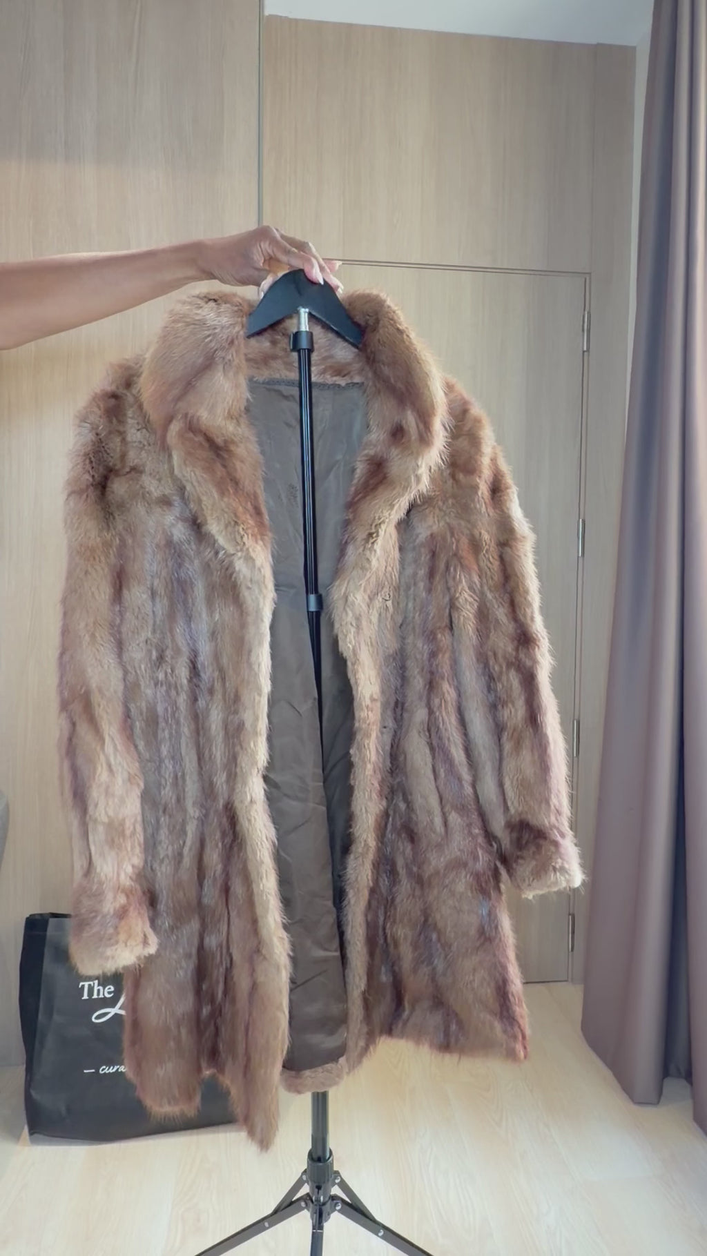 Vintage Golden Brown Mink Fur Coat - L- 011