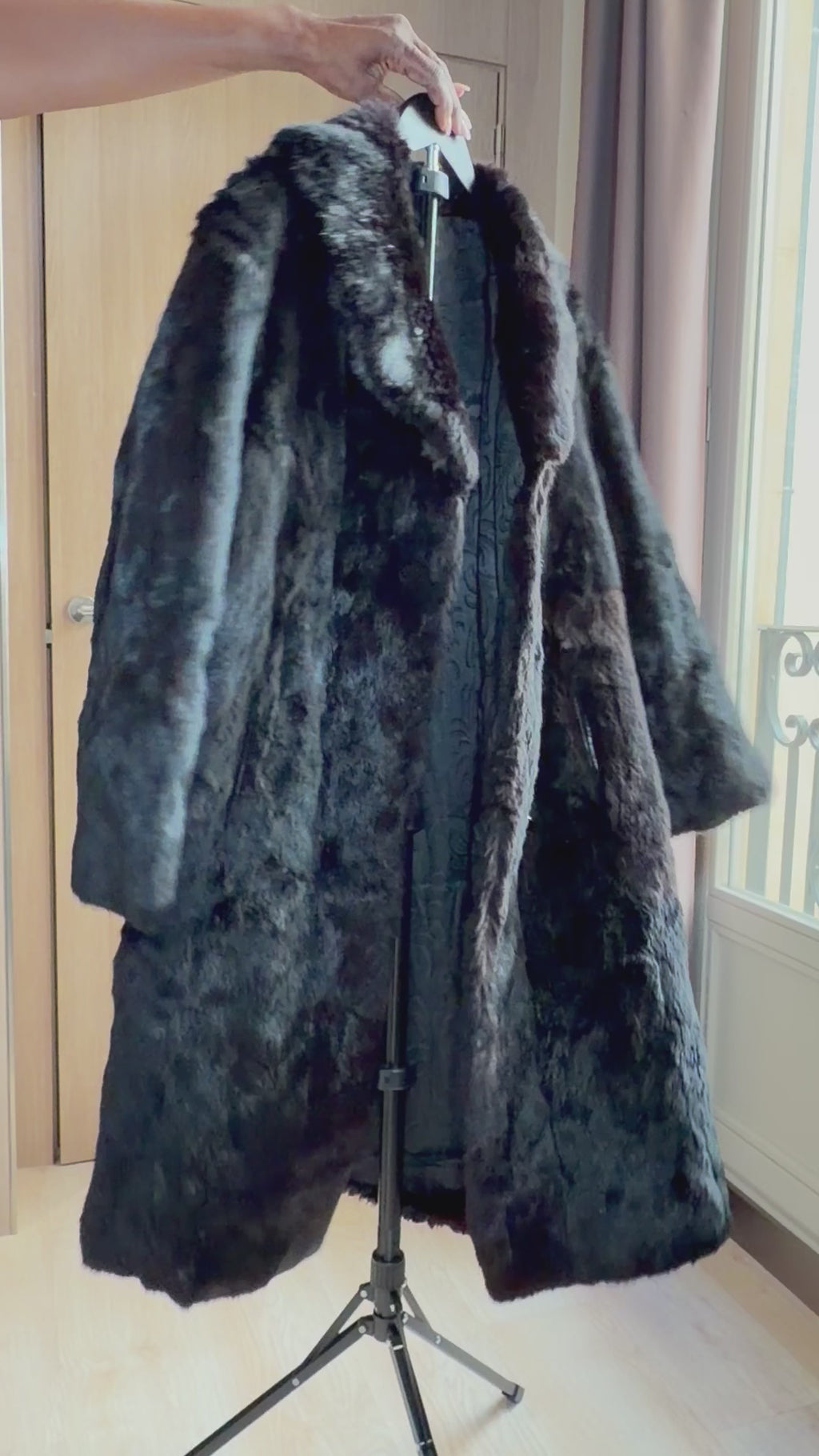 Vintage Black Sheared Beaver Fur Coat – Large -033