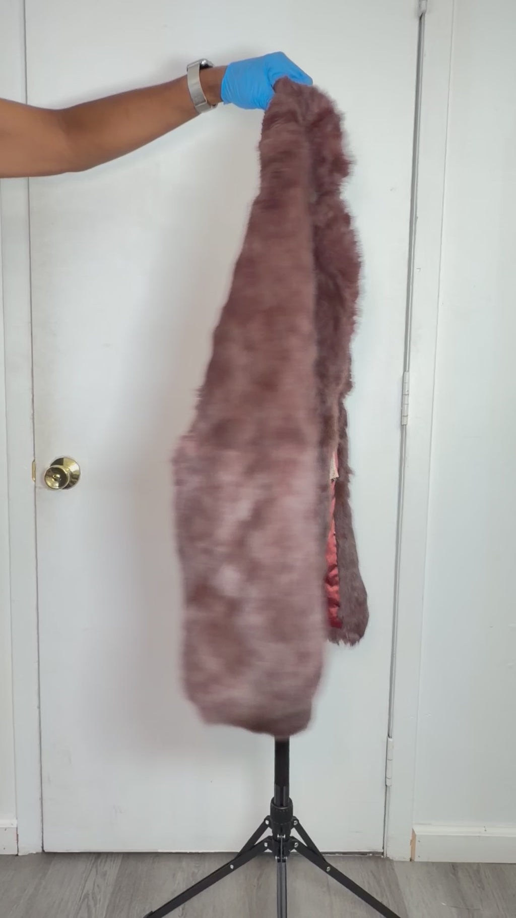 Vintage Dusty Mauve Rabbit Fur Coat – Medium 024