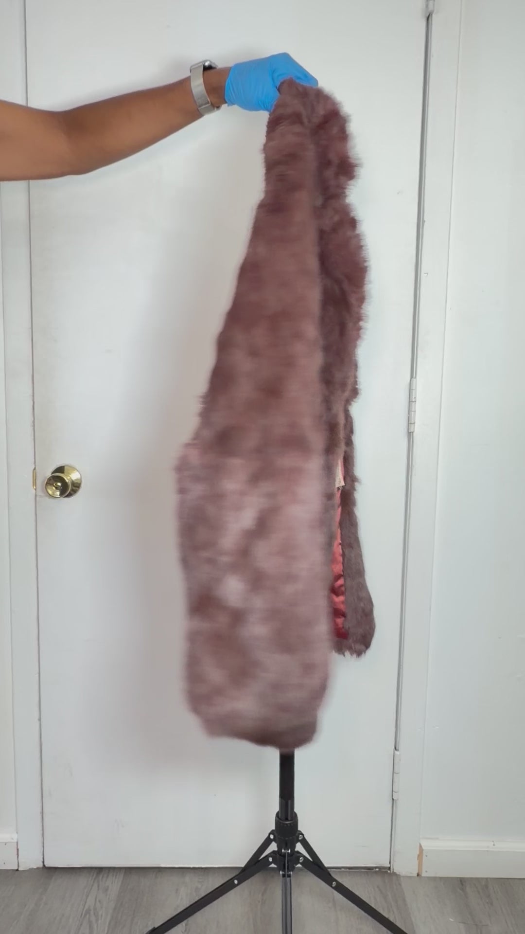 Vintage Dusty Mauve Rabbit Fur Coat – Medium 024
