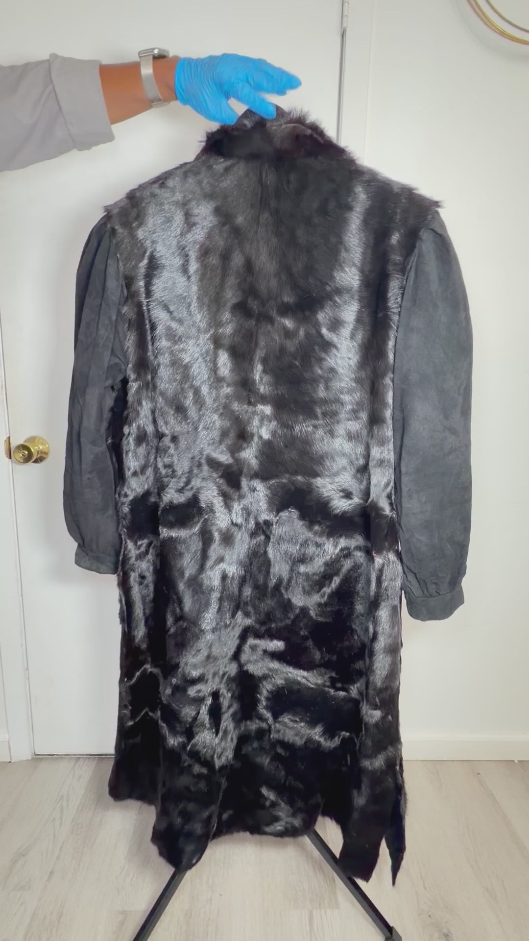 Vintage Black Mink & Suede Coat – Large 036