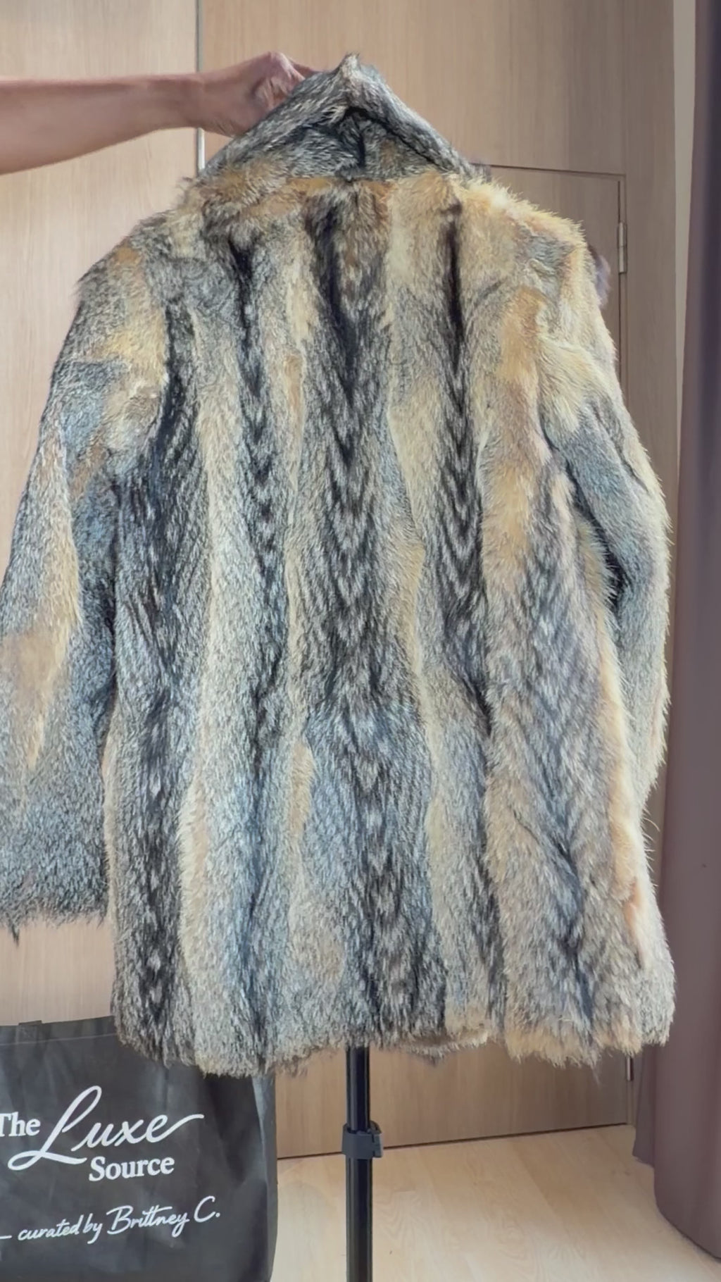 Vintage Gray Fox Fur Coat – Small - 047