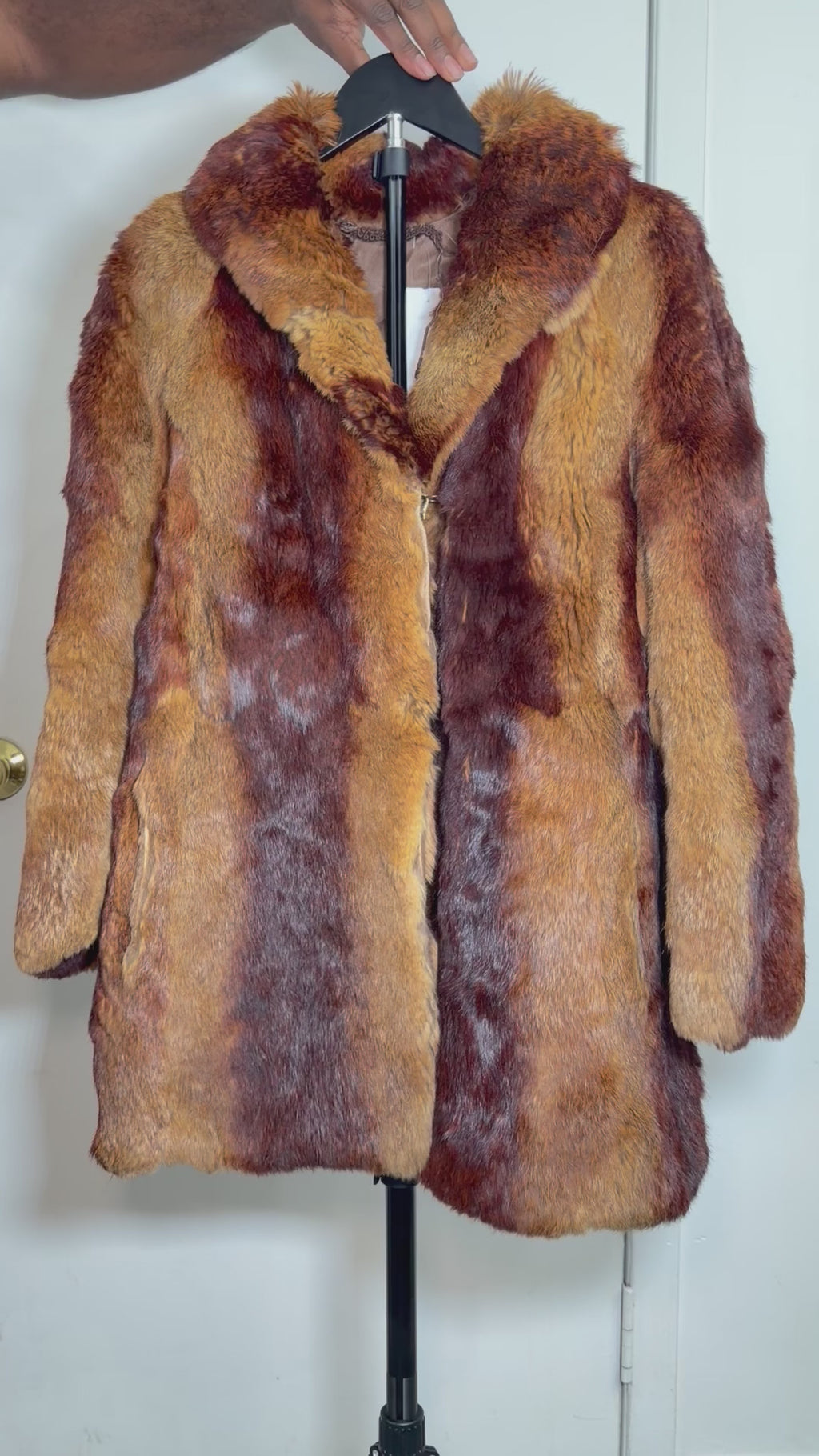 Vintage Beaver Fur Coat (Natural Patchwork) – Small 004