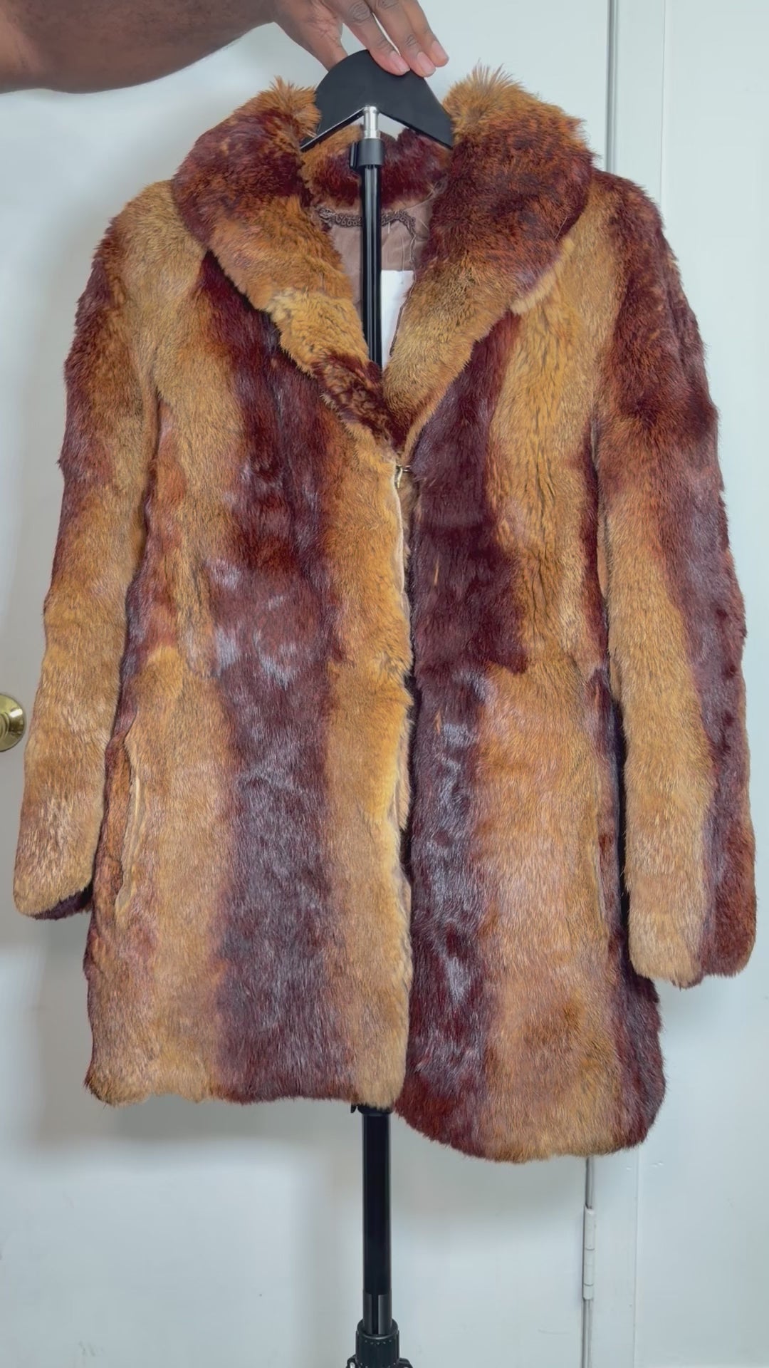 Vintage Beaver Fur Coat (Natural Patchwork) – Small 004