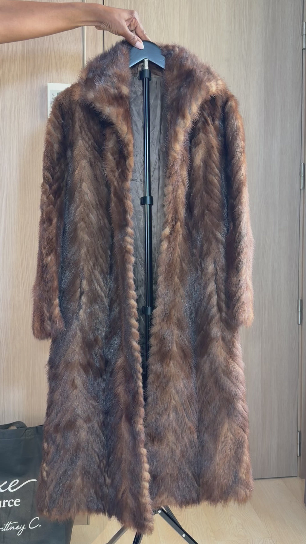 Vintage Mahogany Mink Fur Coat - M - 004