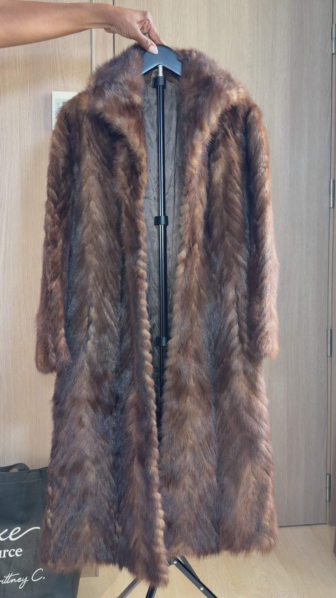 Vintage Mahogany Mink Fur Coat - M - 004