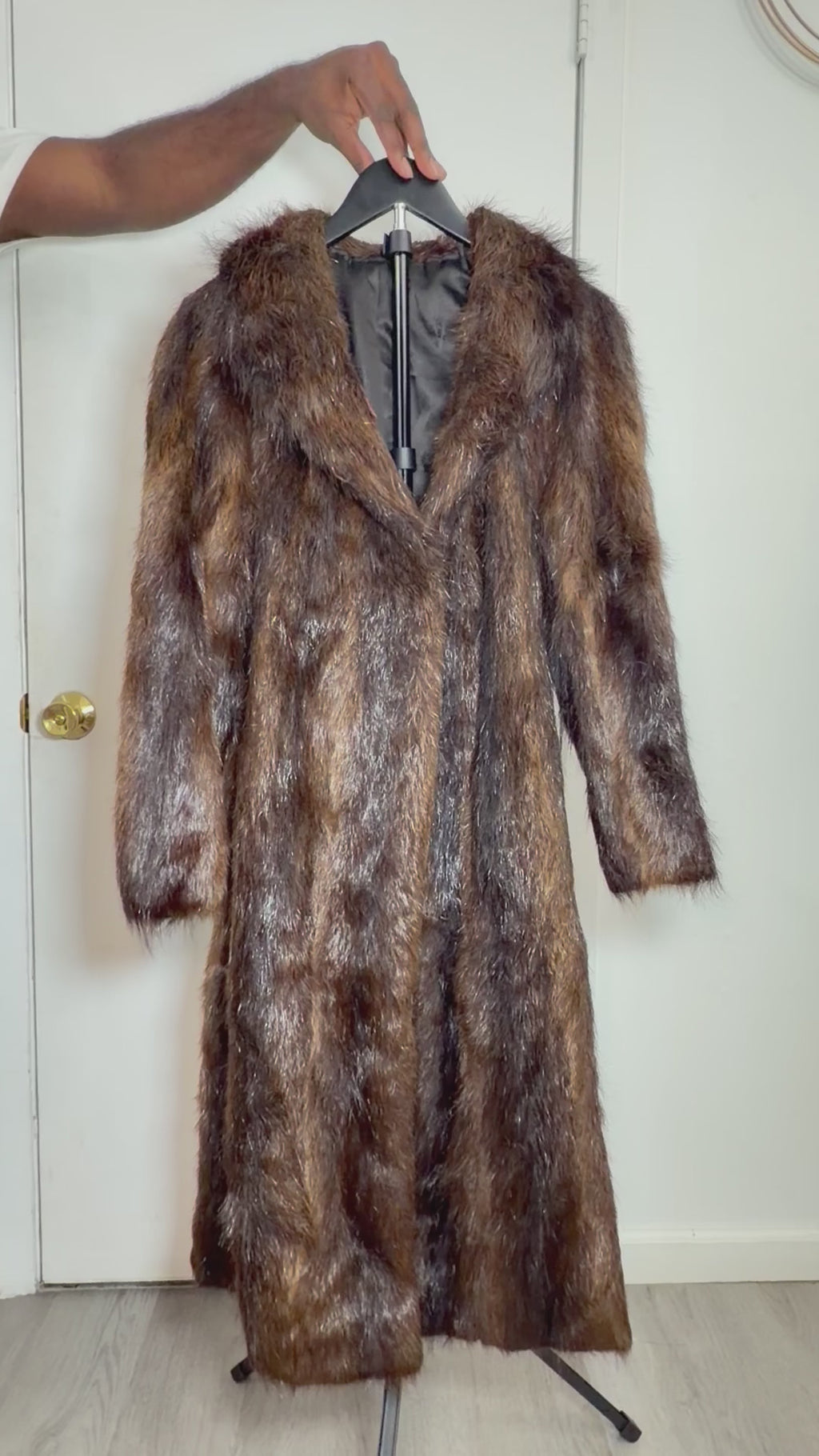 Vintage Beaver Fur Coat (Natural Brown) – Medium 005