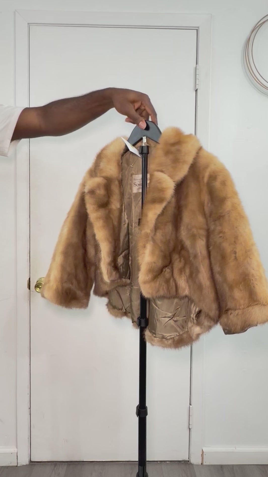 Vintage Honey Mink Fur Cape Jacket – Small 016