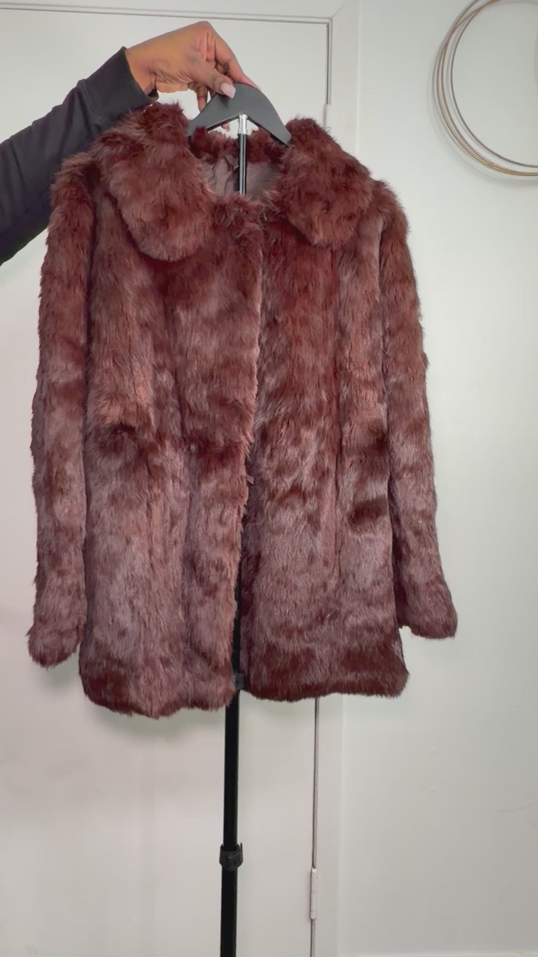 Vintage Rabbit Fur Coat – Warm Chestnut Brown (Medium)