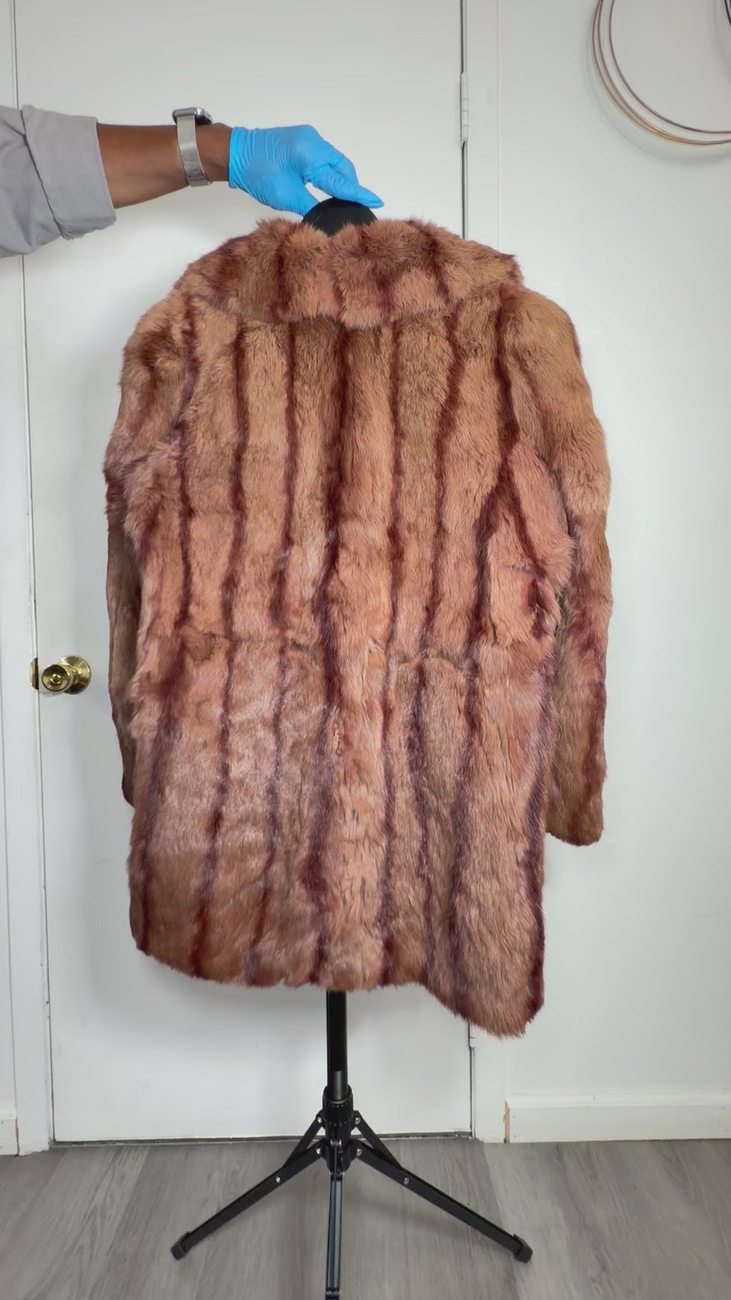 Vintage Mahogany Ranch Mink Fur Coat- Medium 044