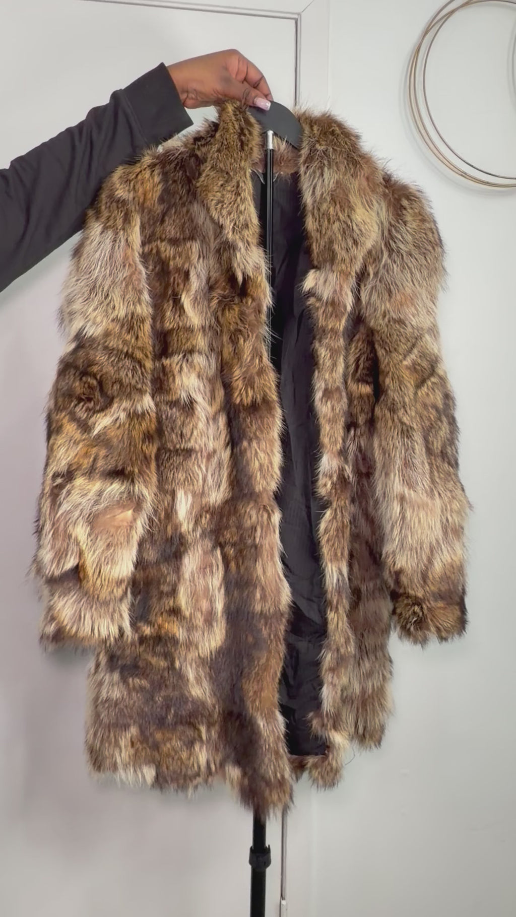 Vintage Finn Raccoon Fur Coat – Golden Brown Multi-Tone (Large)
