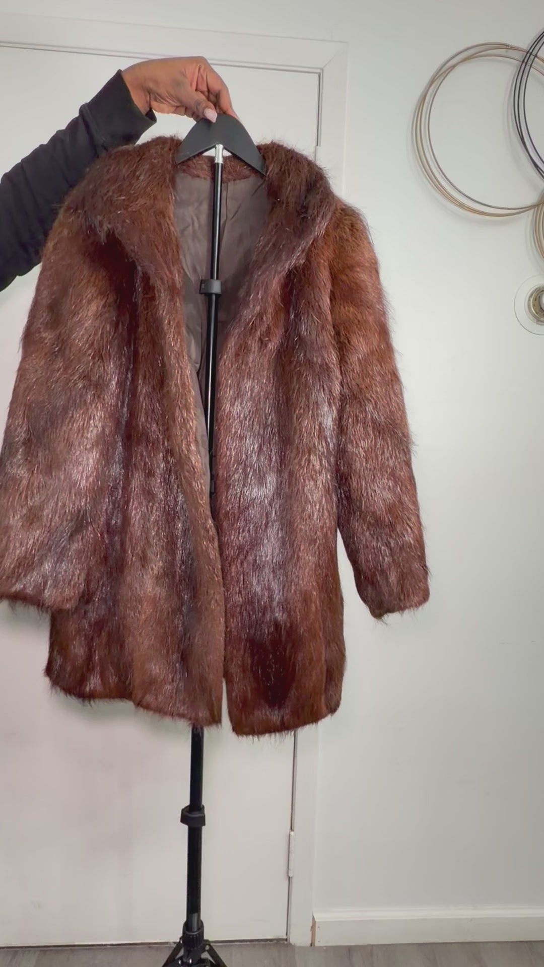 Vintage Real Beaver Fur Coat – Rich Chestnut Brown (Medium)