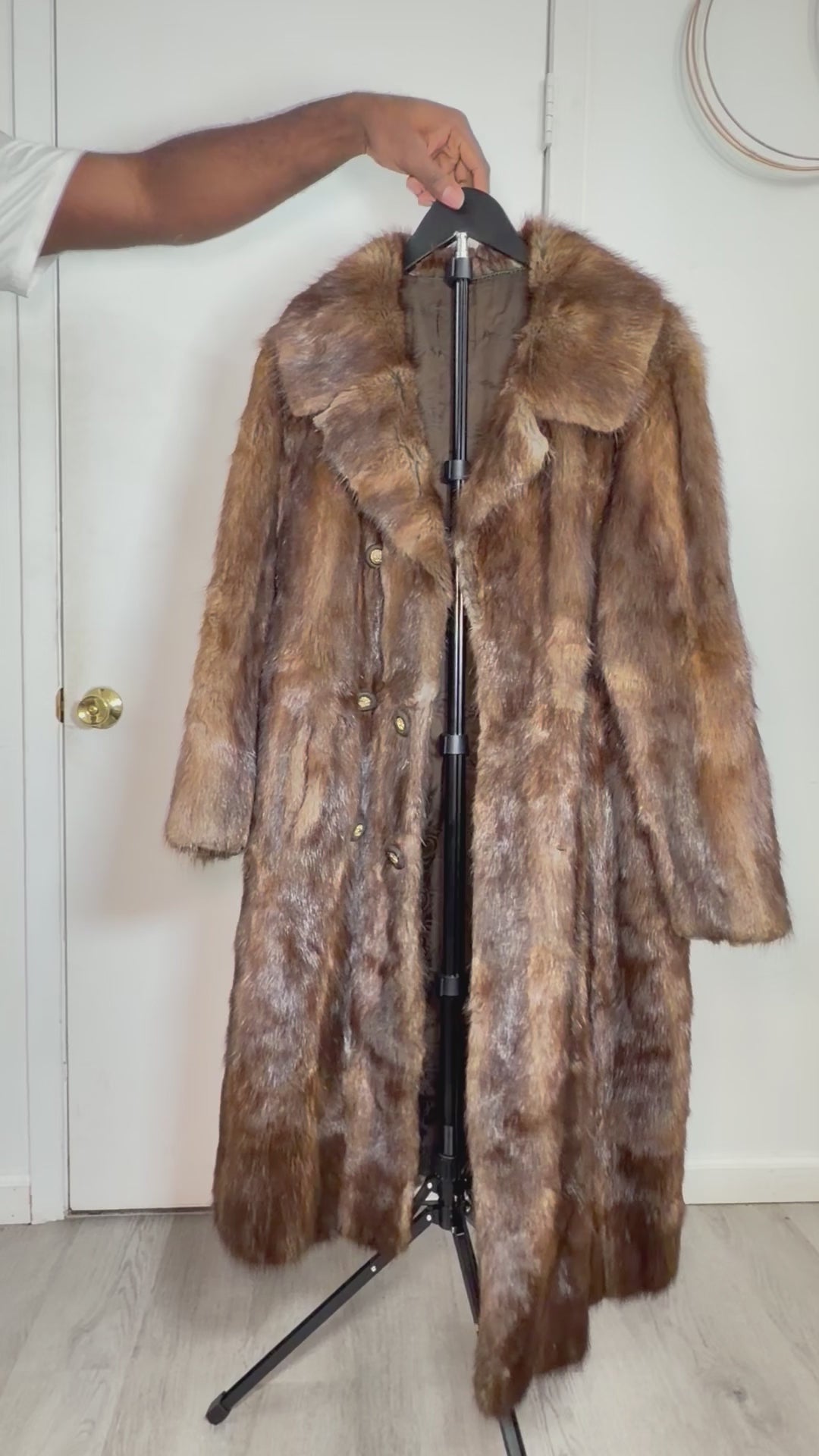 Vintage Brown Mink Fur Coat – Small 015
