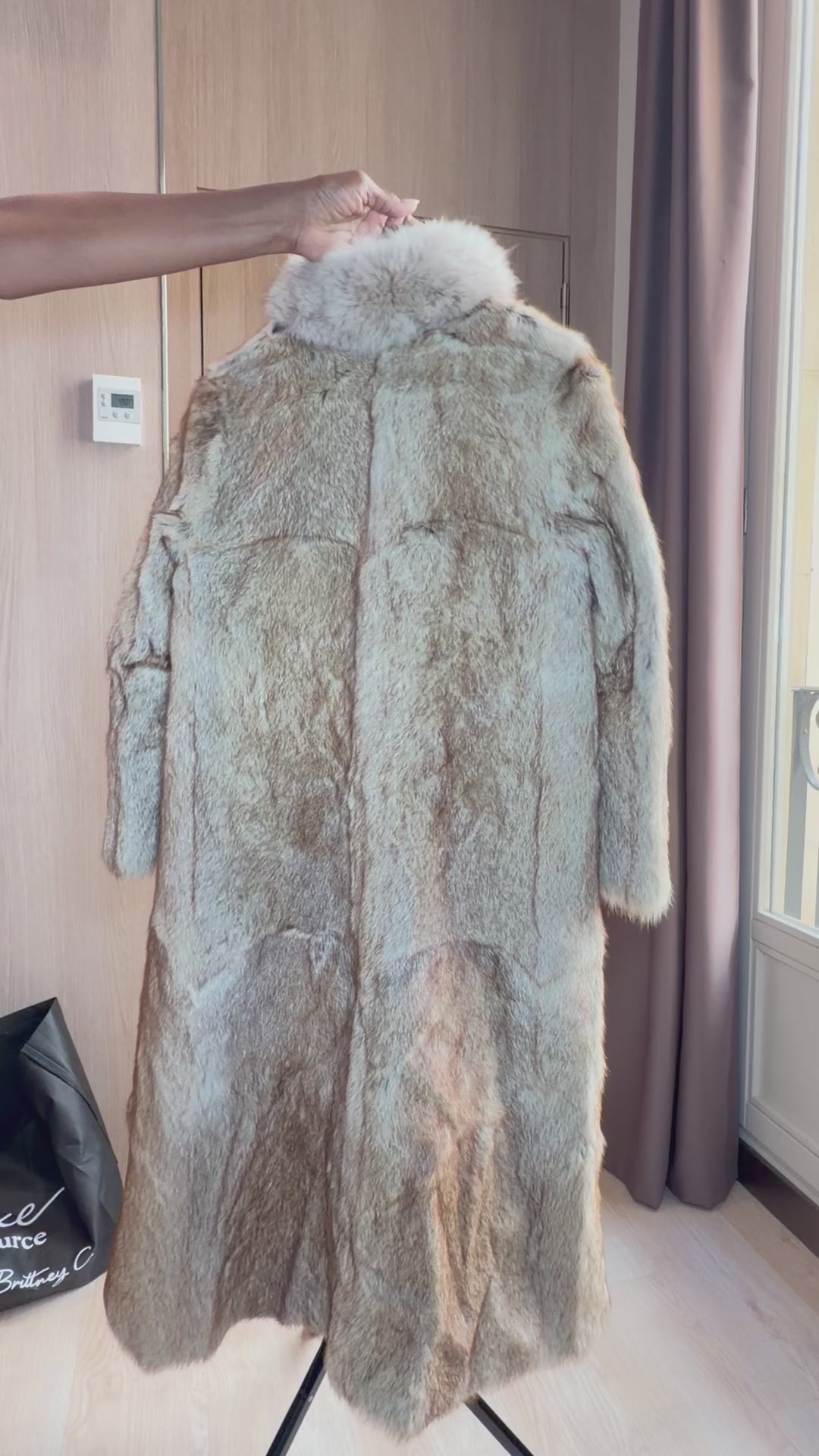 Vintage Sheared Beaver Fur Coat with Fox Collar – M/L - 023